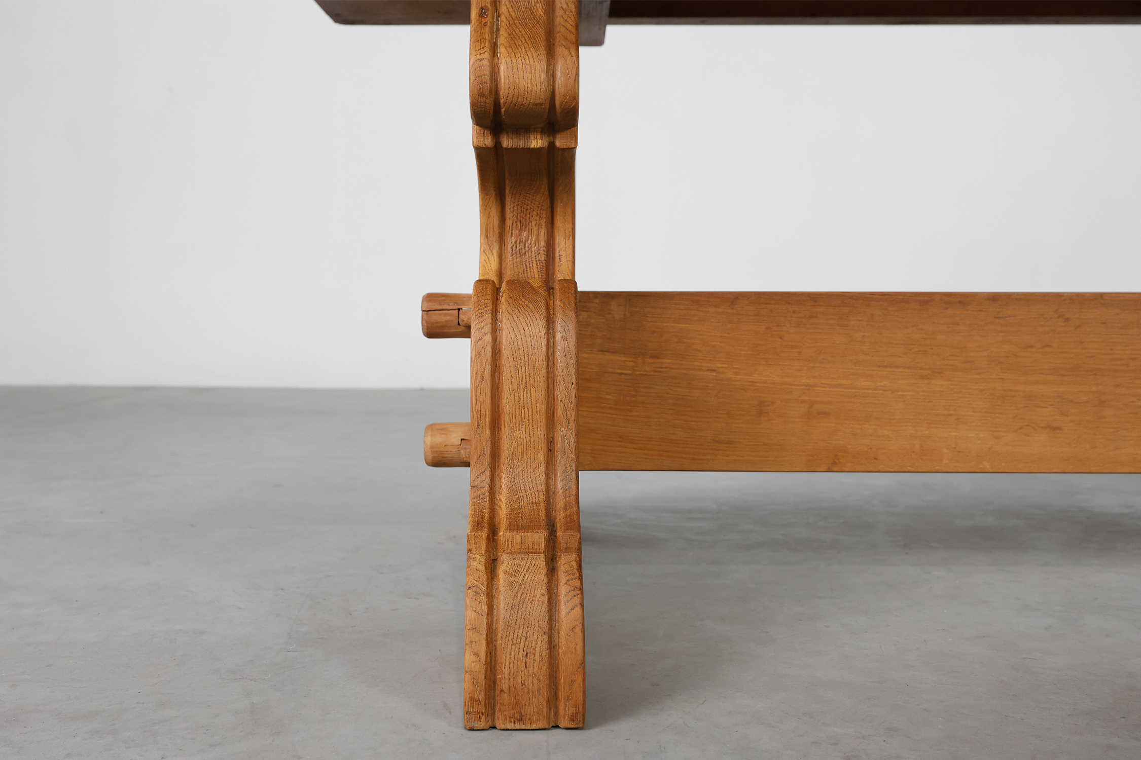 Mid‑20th‑Century Rustic Oak Dining Table, France 1960sthumbnail